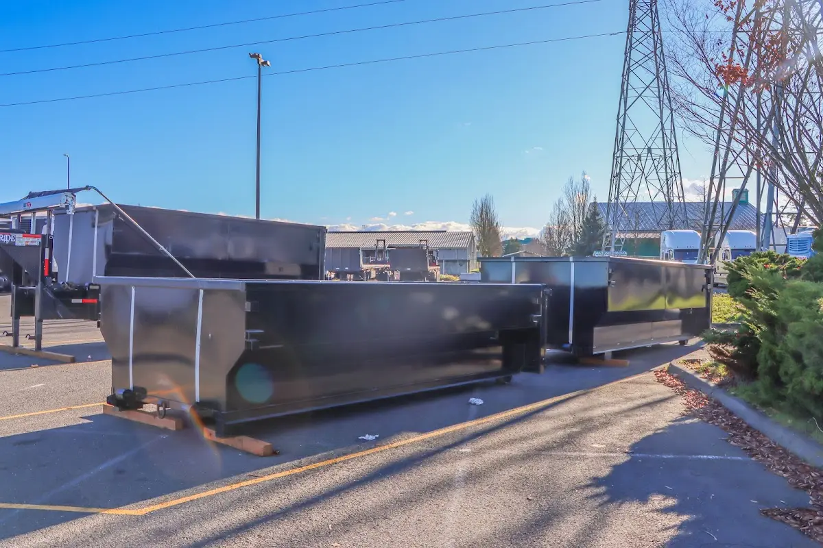 Roll-off dumpster ready for waste disposal at job site for 3 Yard Dumpster Rental in Mount Pleasant